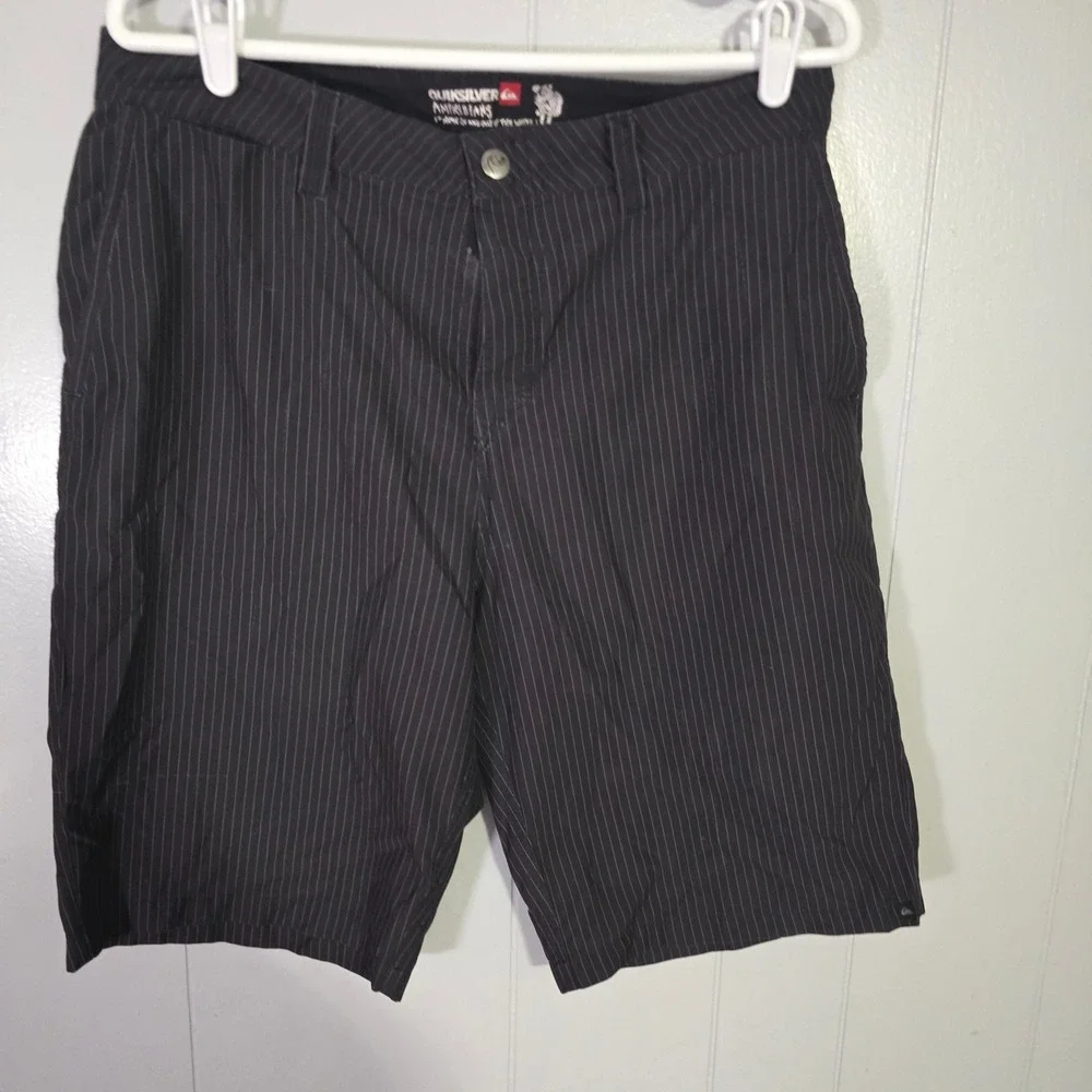 Quiksilver Amphibians Shorts Mens 34 Black Pinstripe Hybrid Boardshorts 4126